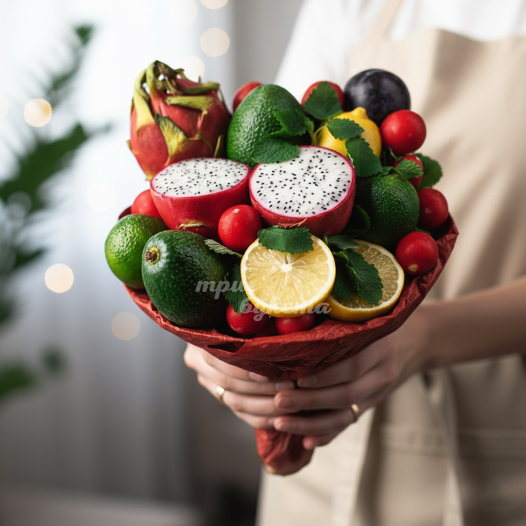 Букет из авокадо и лимонов